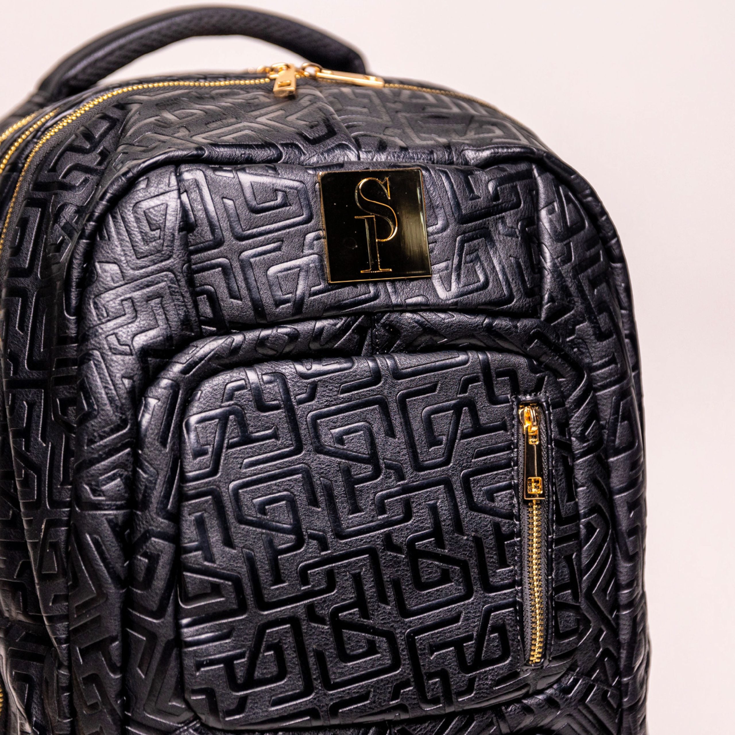 Black hotsell monogram backpack