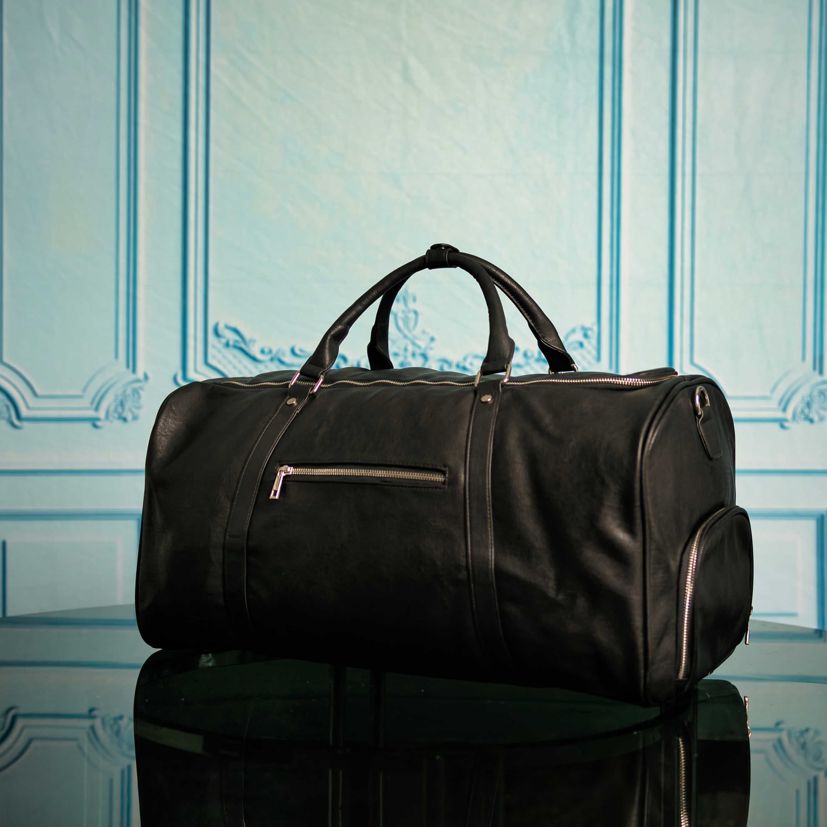 Black Tumbled Leather 3 Bag Set - Sole Premise