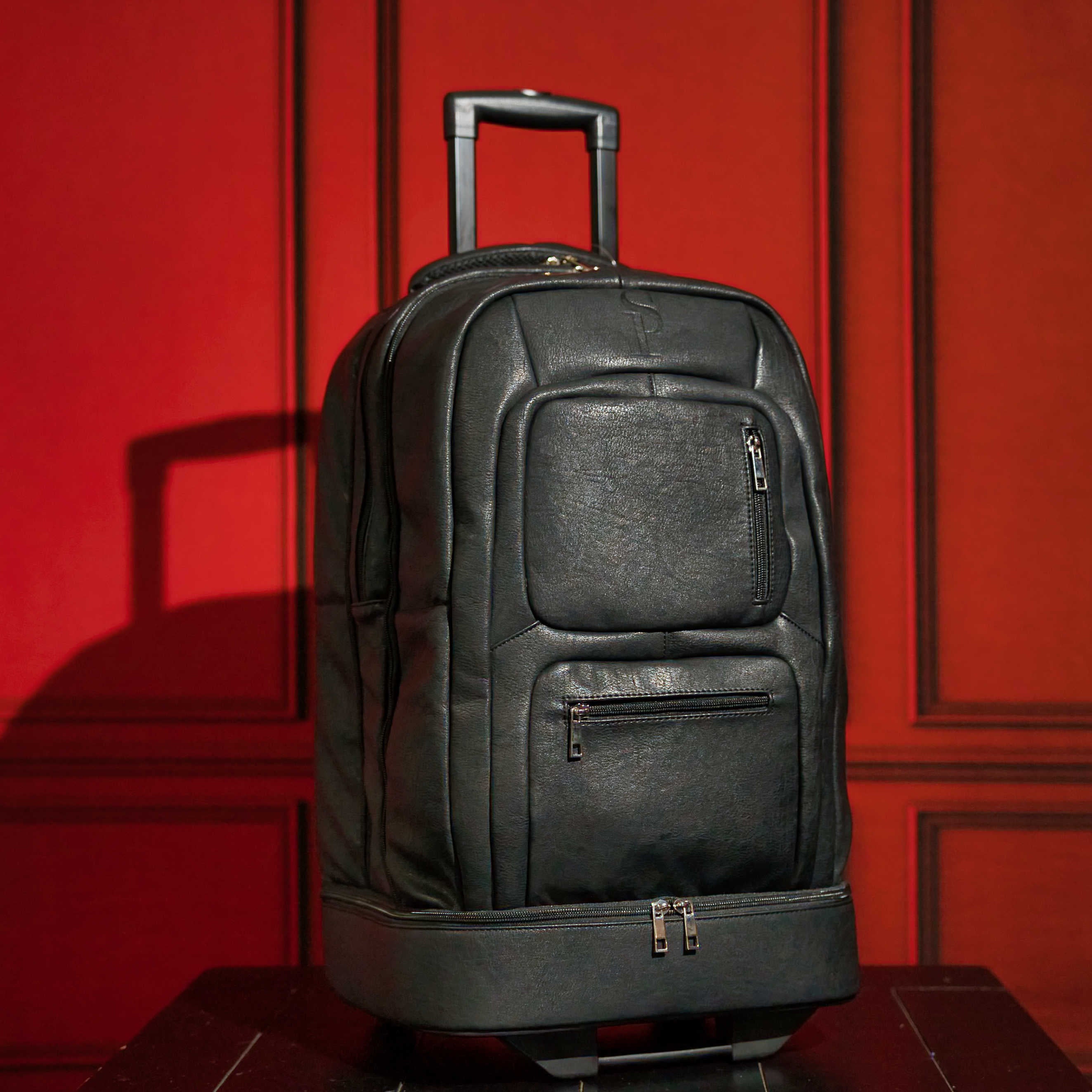 Black Tumbled Leather Roller Bag (Only 200 Made) - Sole Premise