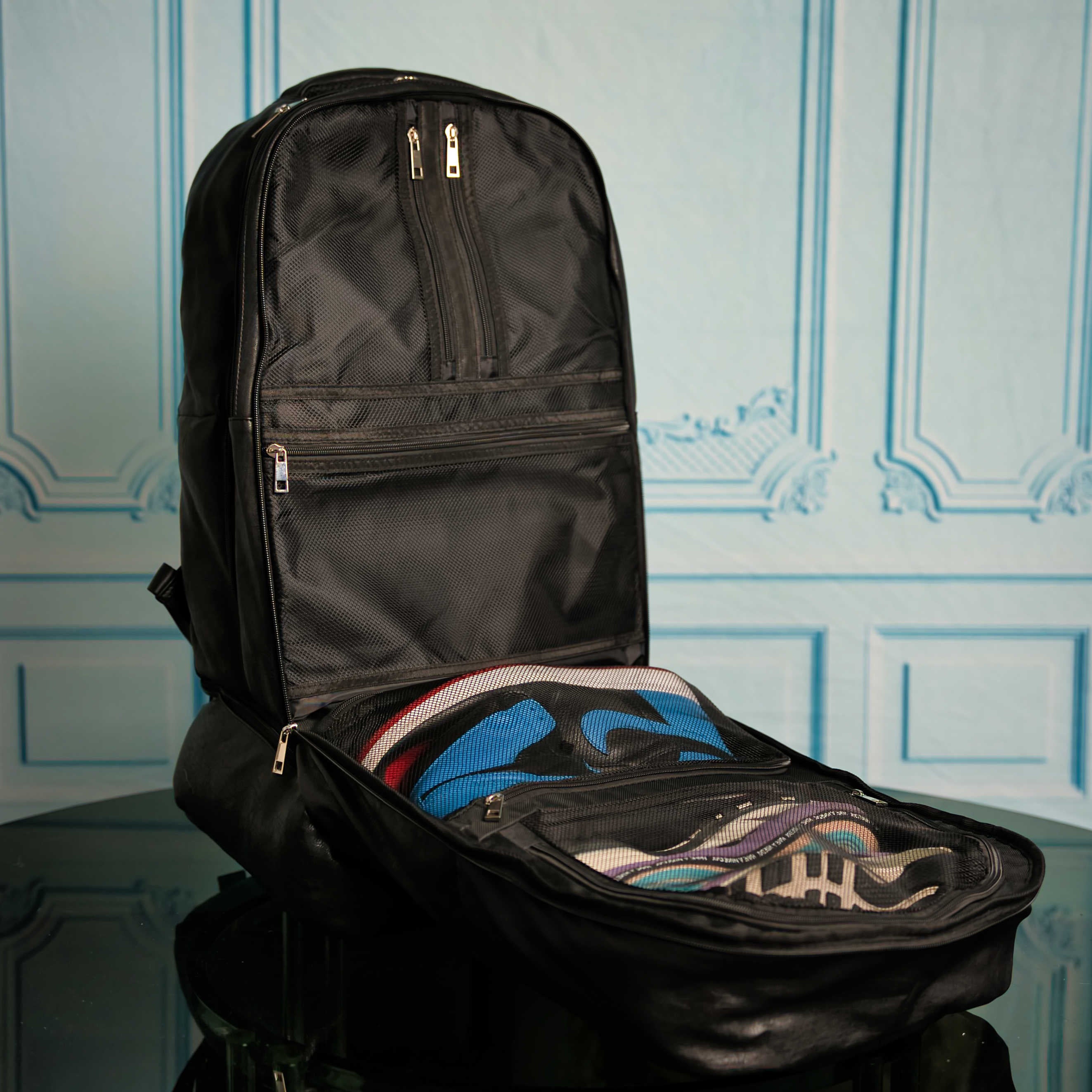 Black Leather Luxury Carry On Backpack (Patented Signature Bag) - Sole Premise