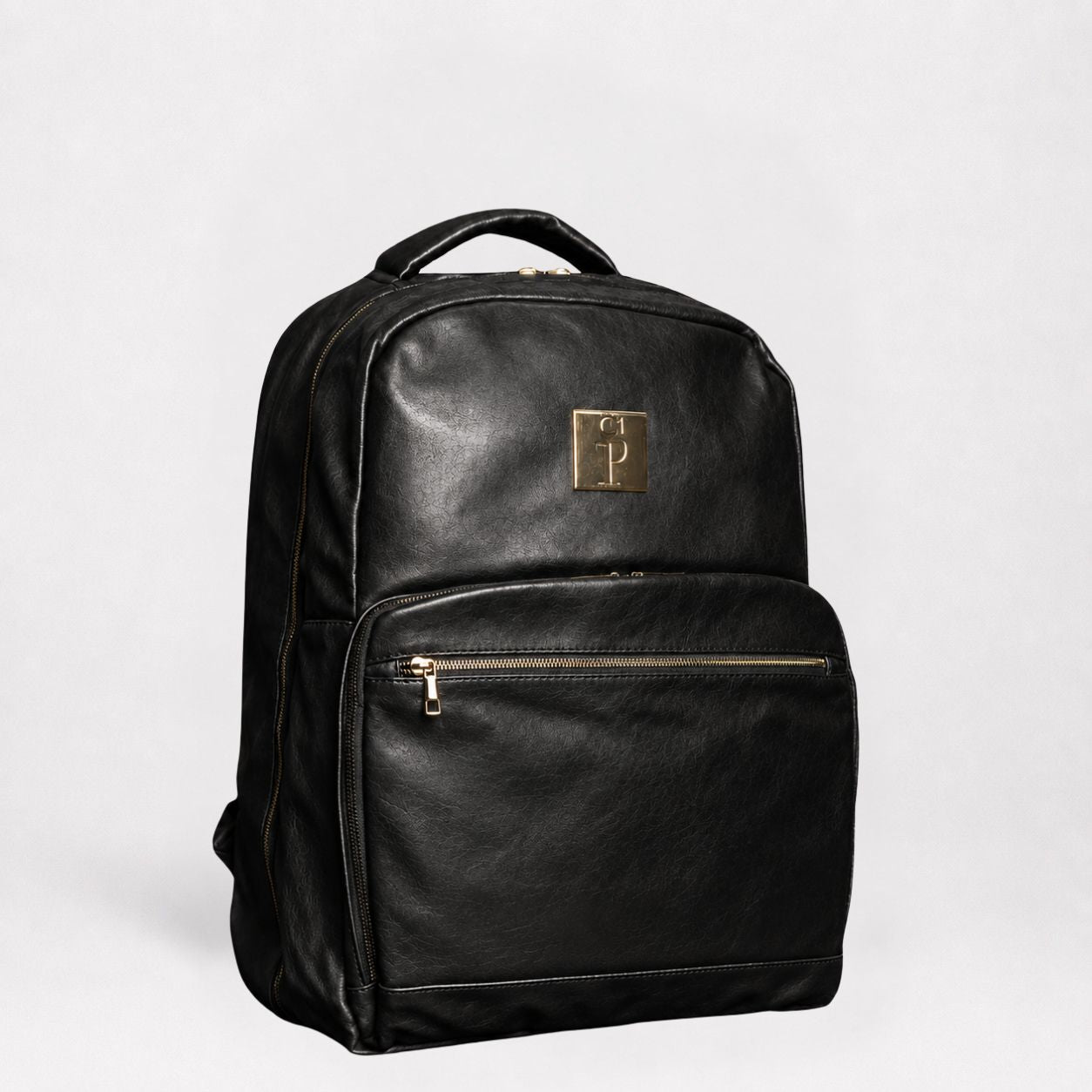 Black Leather Commuter Bag