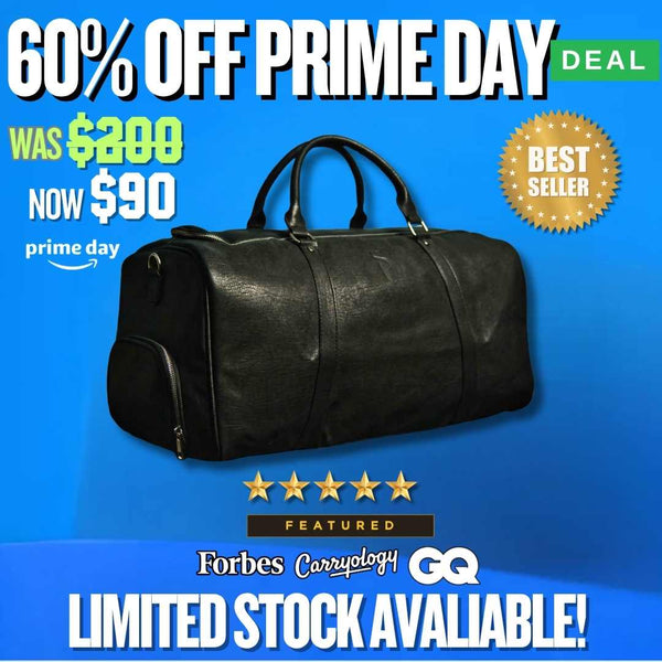Black Leather Duffle (FLASH SALE)
