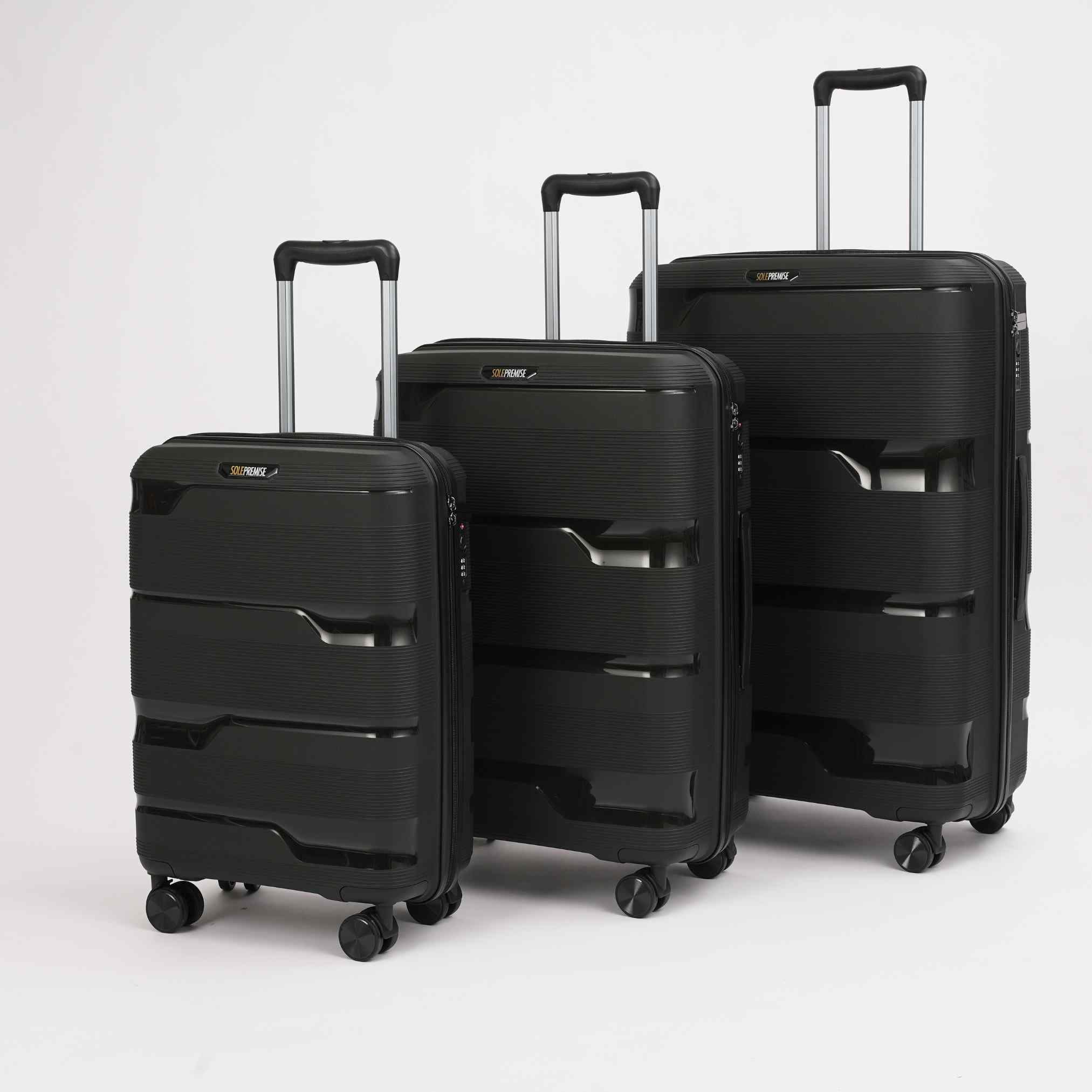 Black Hardcase Roller Luggage Set (28', 24' and 20') - Sole Premise