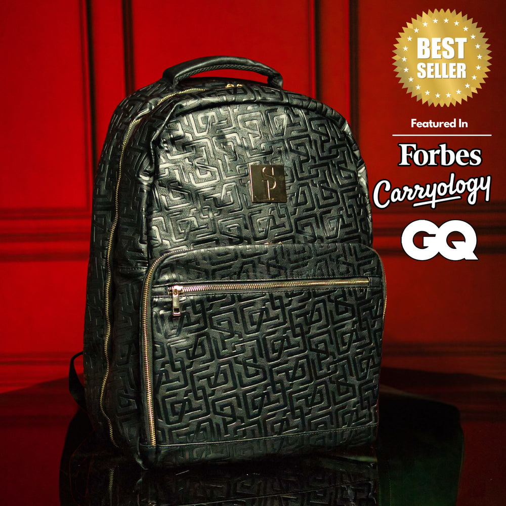 Black Monogram Leather Commuter Bag - Sole Premise