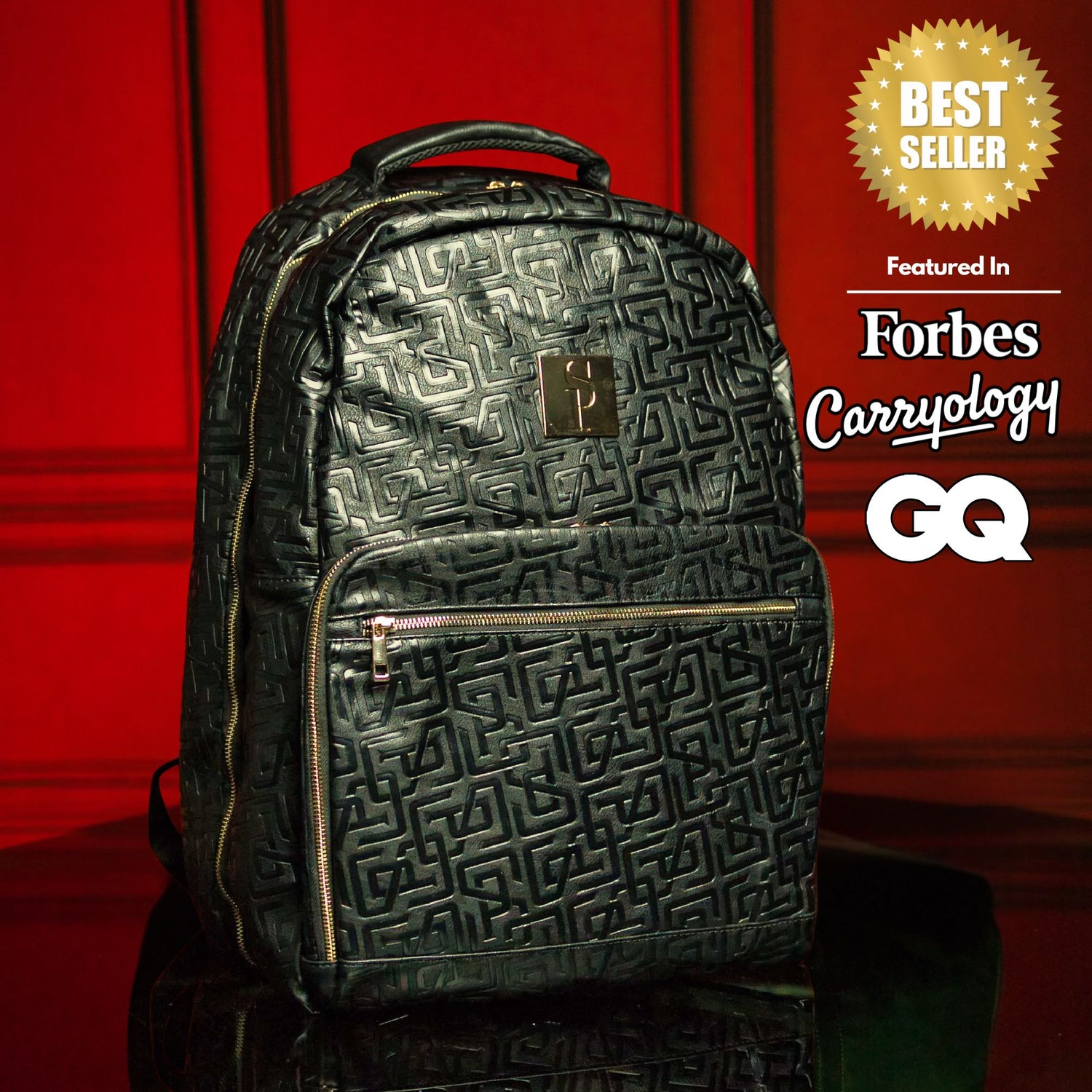 Black Monogram Leather Commuter Bag - Sole Premise