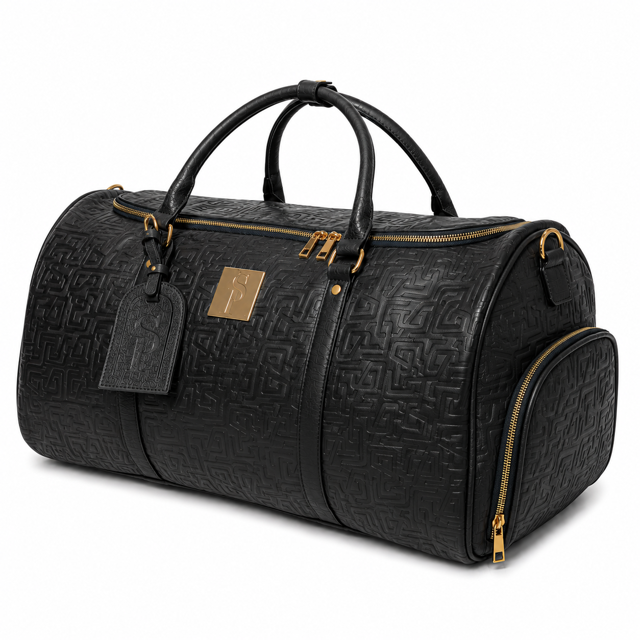 Black Monogram Leather Duffle Bag (150 Made) - Sole Premise