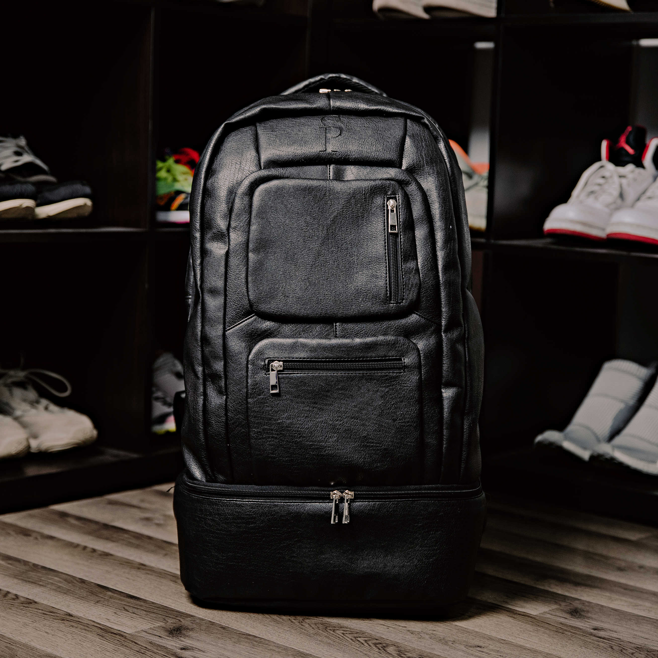 Black Leather XL Signature Bag Set (XL Signature Backpack and Duffle B