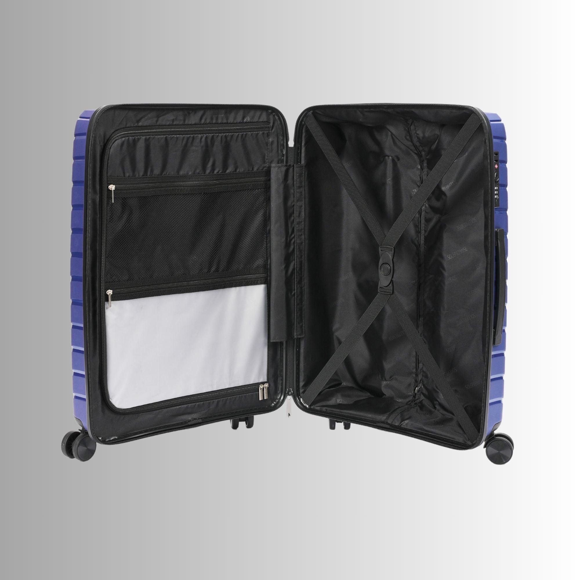 Blue Hardcase Roller Luggage 24' with 360° Wheels & TSA Lock