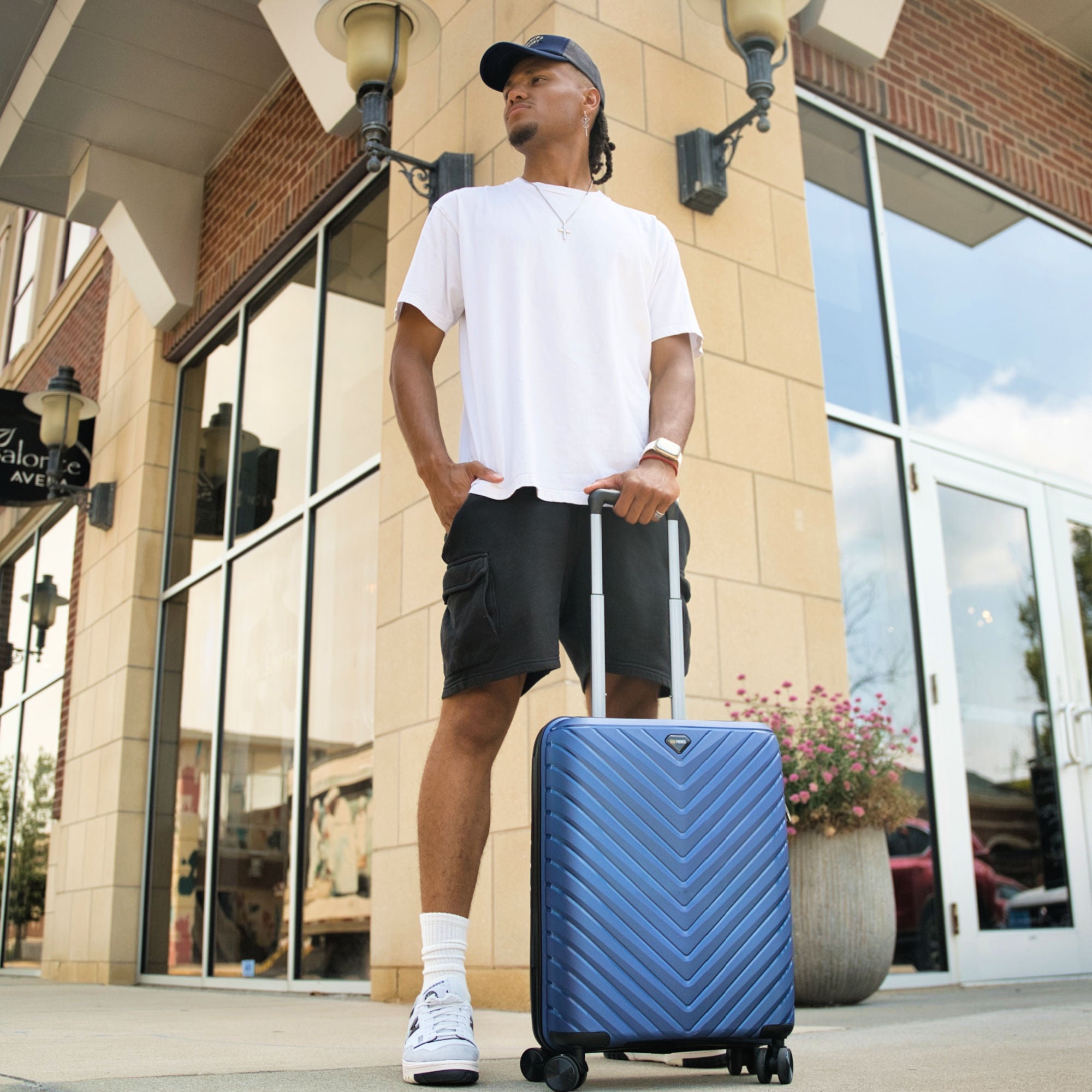 20-inch Blue Carry-On Hardcase Roller Luggage - Sole Premise