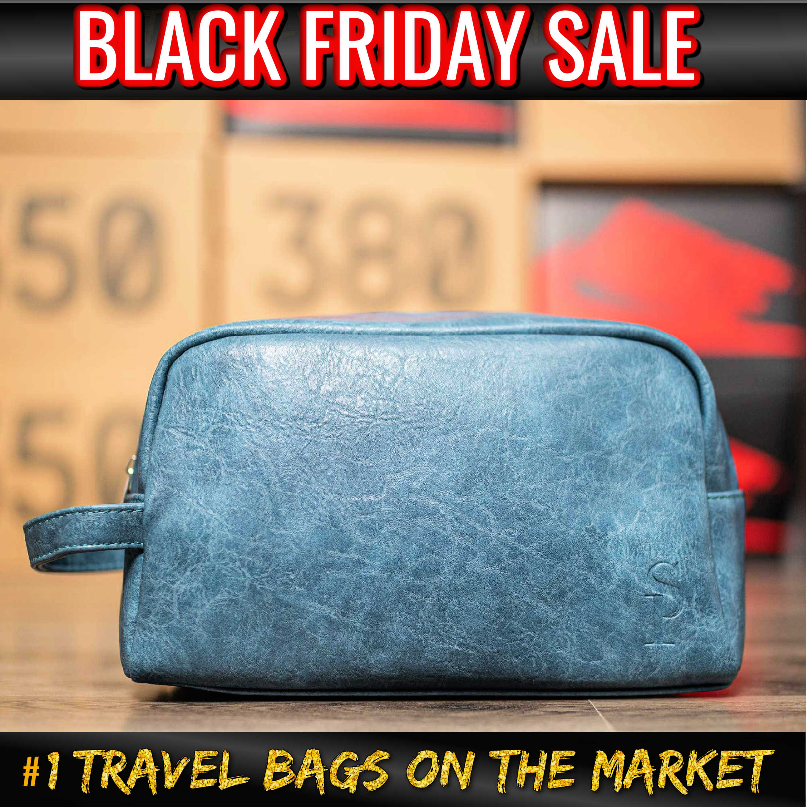 Blue Leather Toiletry (BLACK FRIDAY SALE)