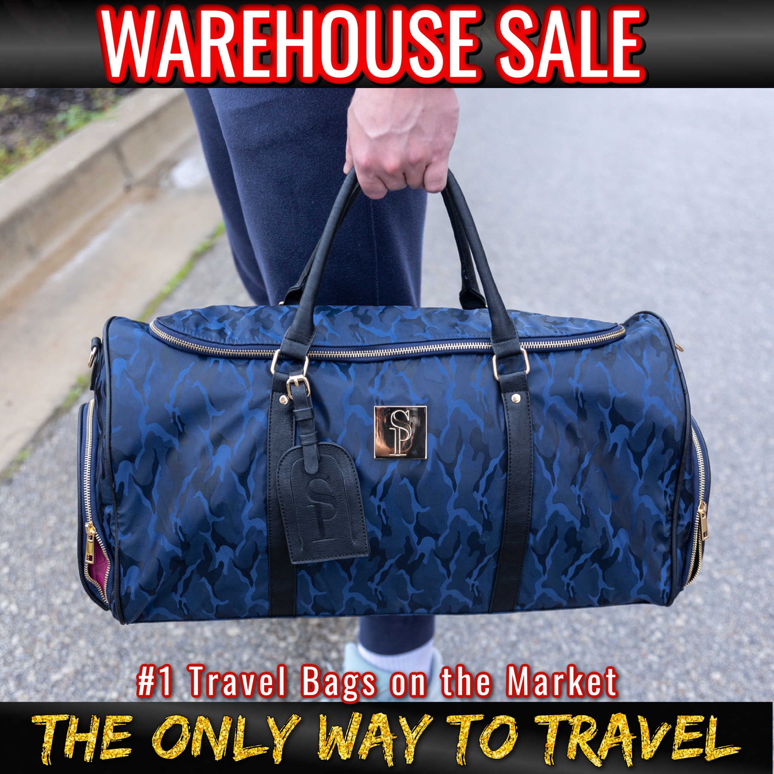 Blue Camo Duffle (Warehouse Sale)