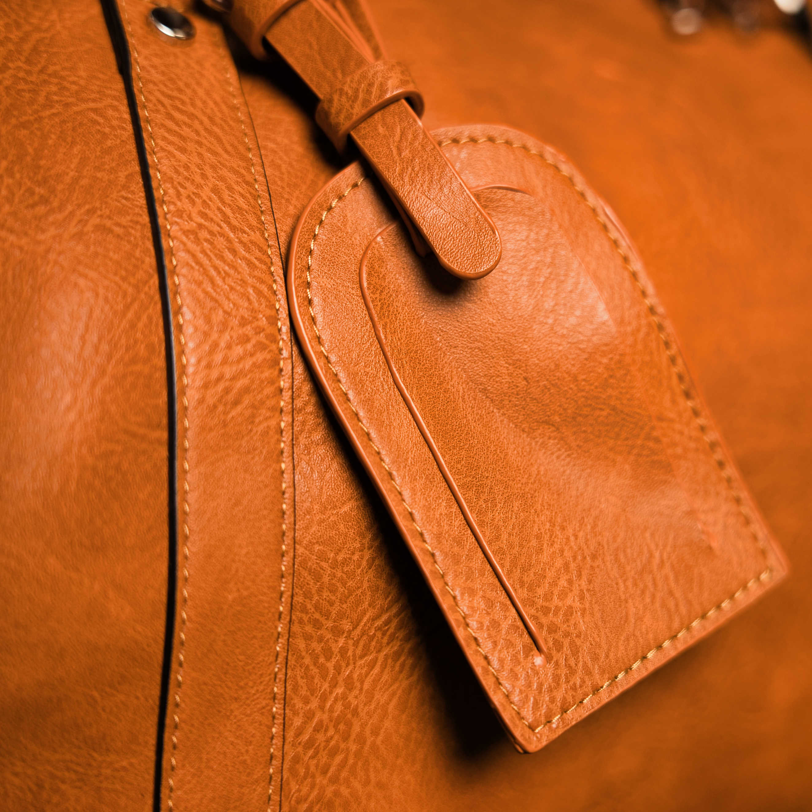 Brown Tumbled Leather Duffle Bag