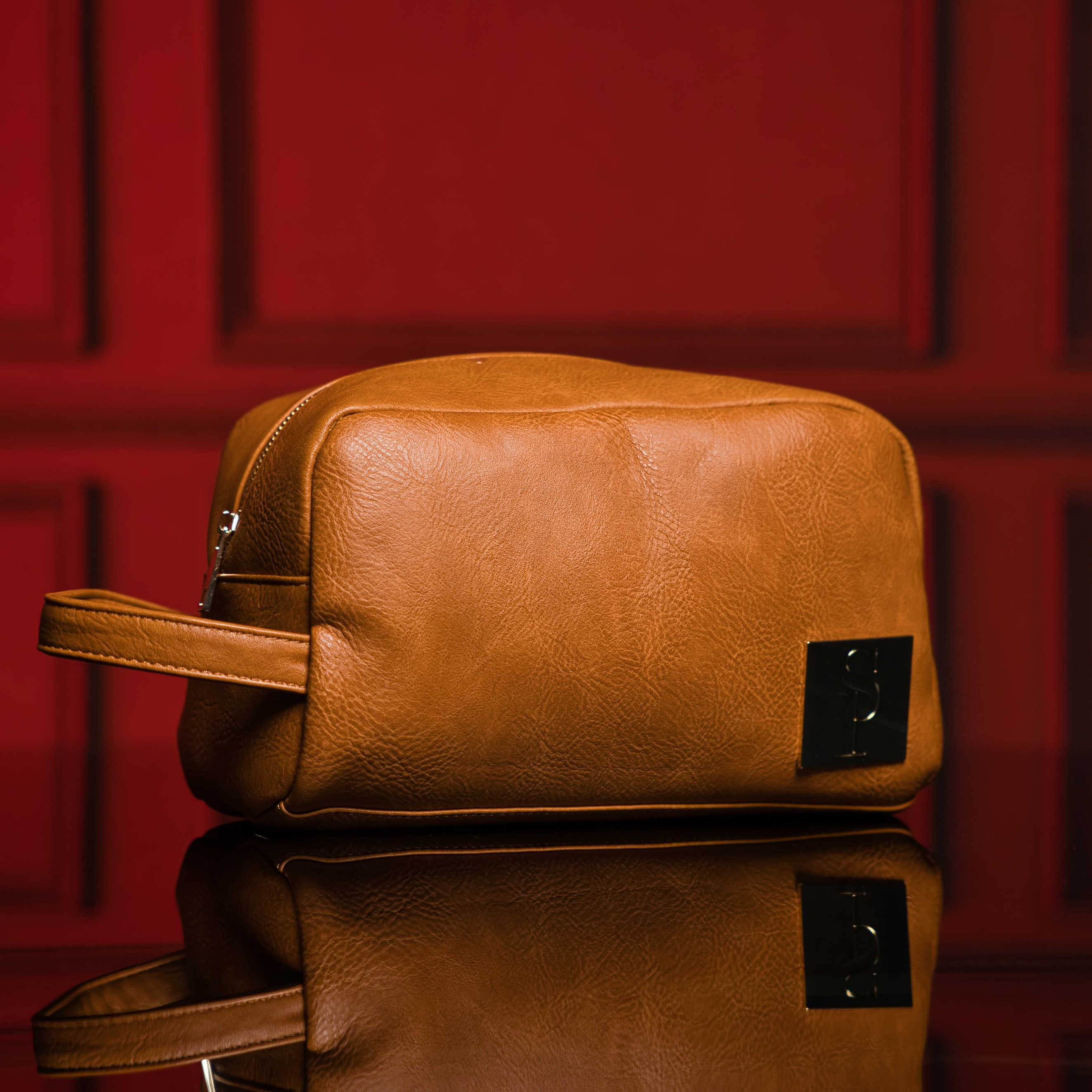 Brown Leather Toiletry Bag - Sole Premise