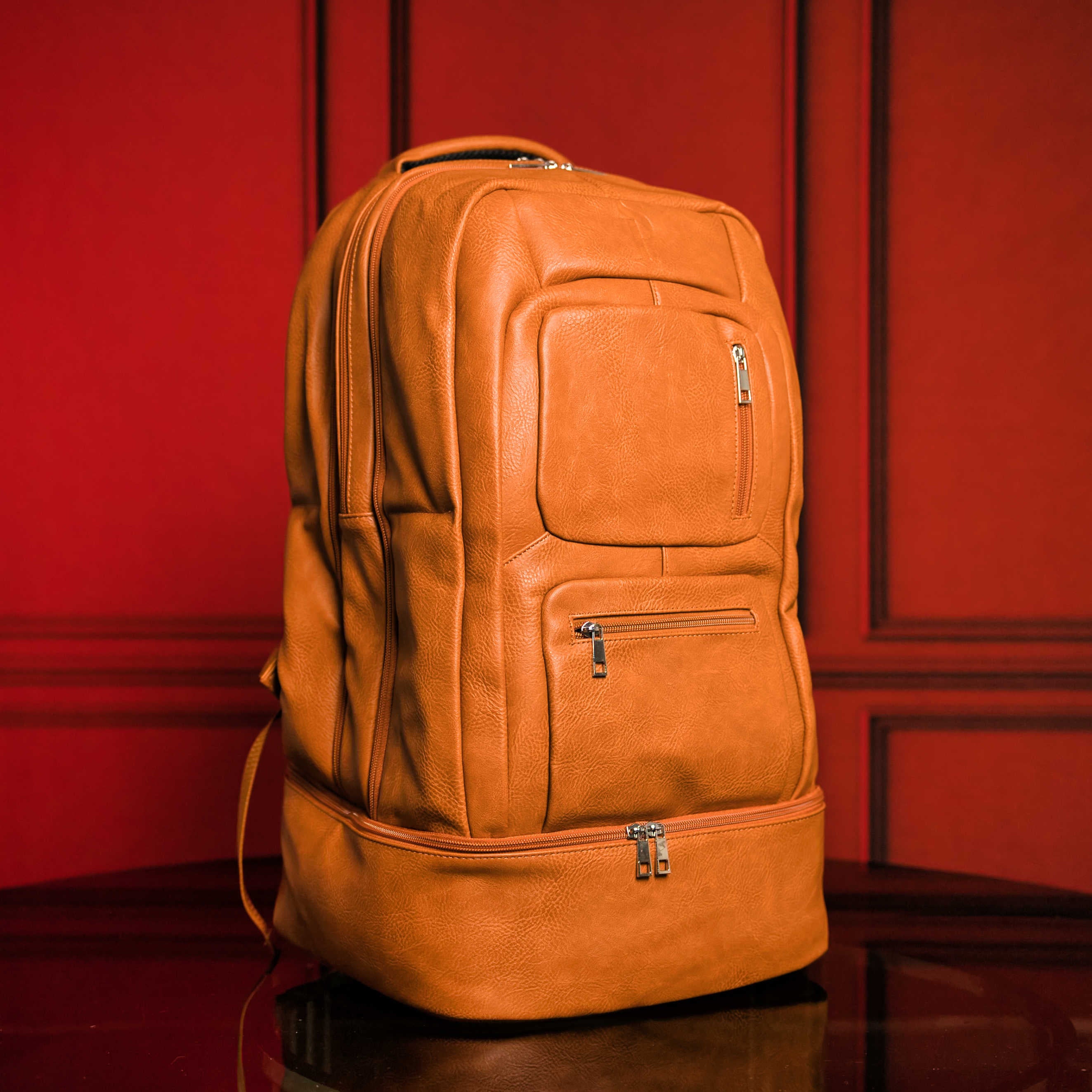 Brown Leather Luxury Carry-On Backpack (Patented Signature Design) - Sole Premise