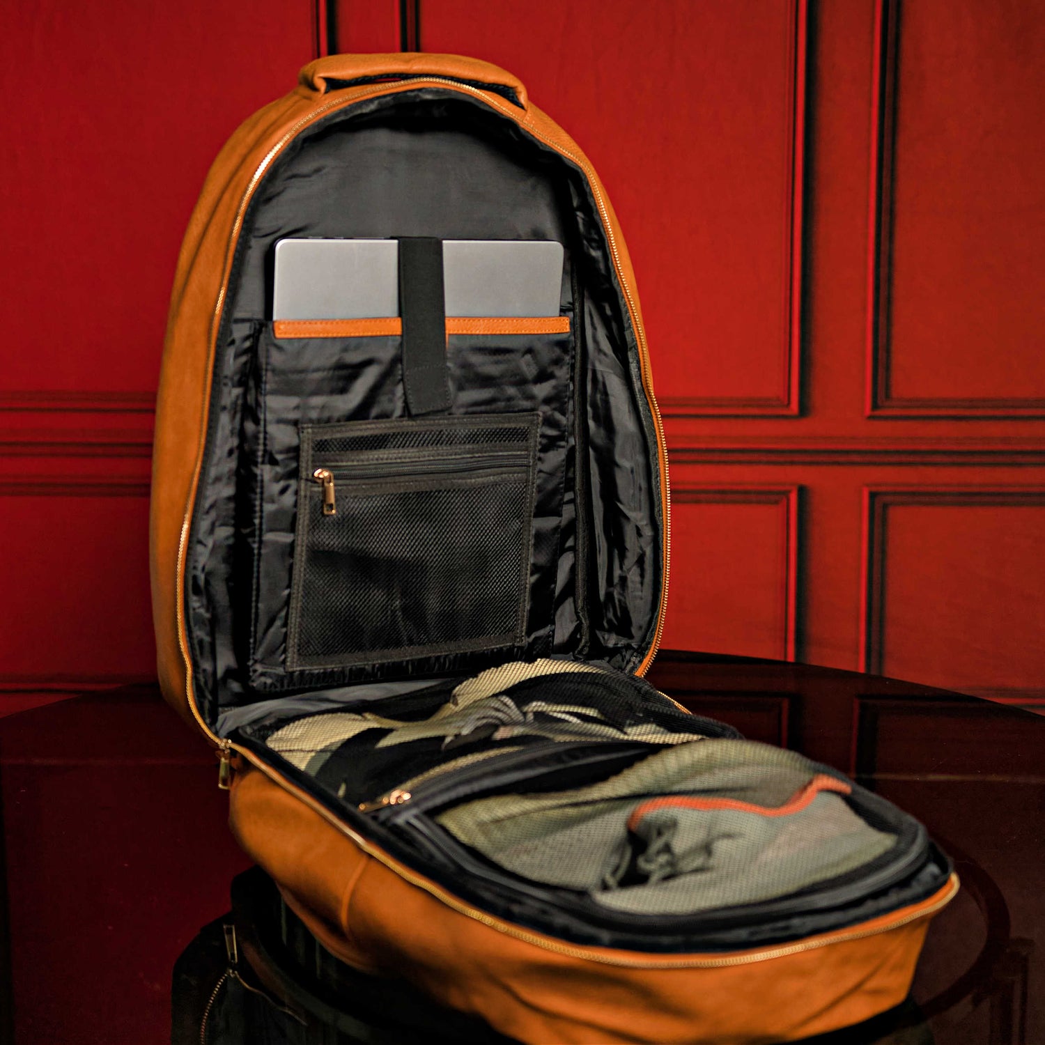 Brown Tumbled Leather Daily Commuter Backpack - Sole Premise