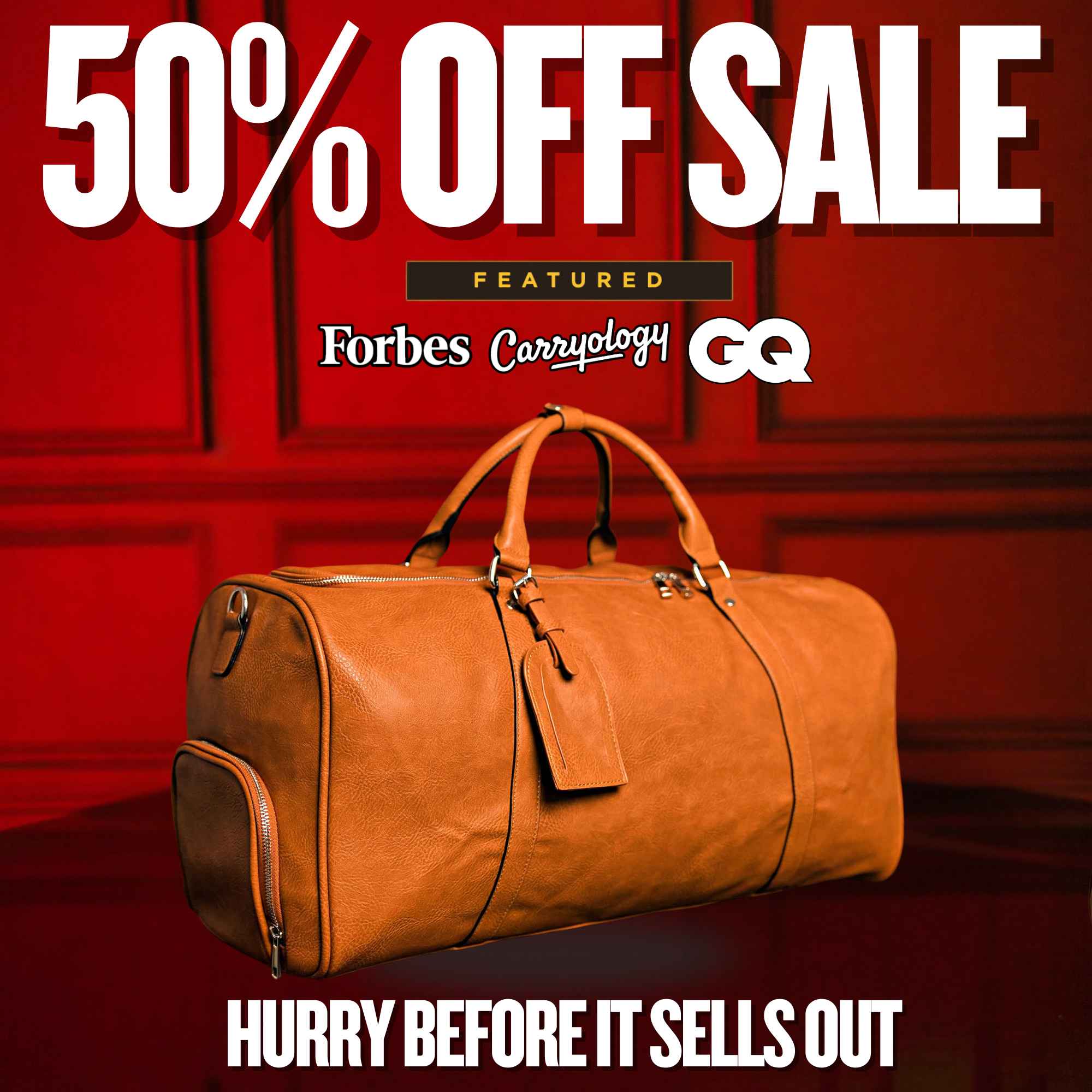 Brown Leather Duffle (FLASH SALE) - Sole Premise