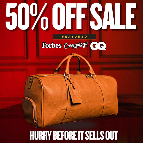 Brown Leather Duffle (FLASH SALE) - Sole Premise