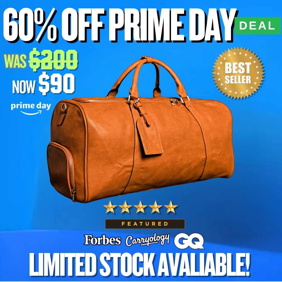 Brown Leather Duffle (FLASH SALE)