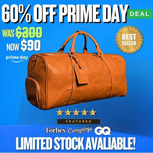 Brown Leather Duffle (FLASH SALE)