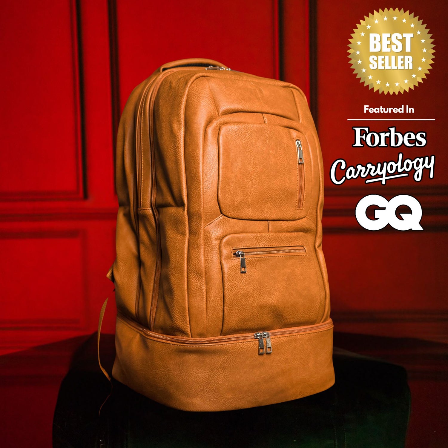 Brown Leather Luxury Patented Carry-On Bag - Sole Premise