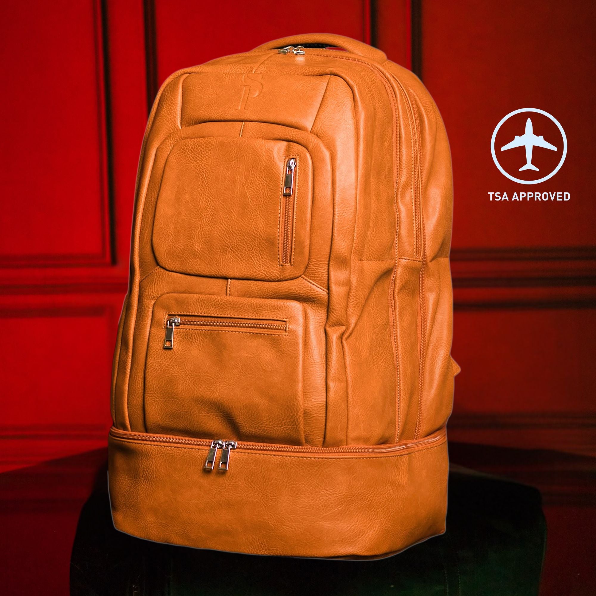Sneaker Carry On Travel Bag - TSA Approved - Brown - Waterproof - Leather