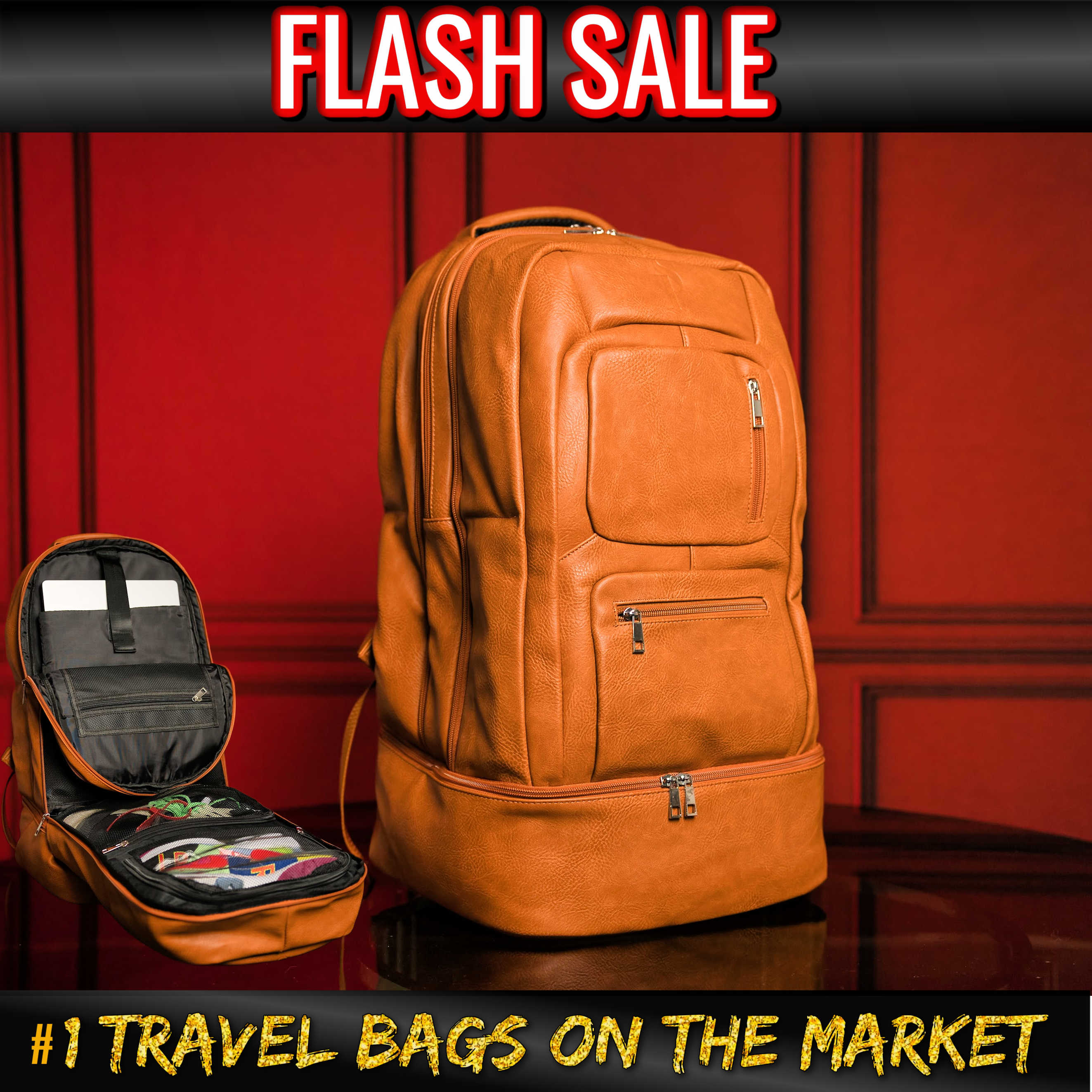 Brown Leather Carryon (FLASH SALE)