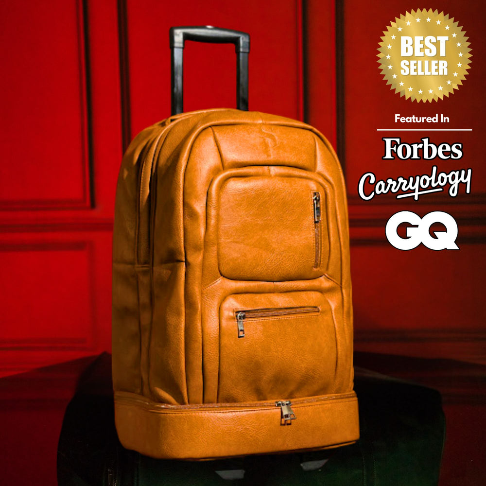 Brown Leather Roller Bag Set - Sole Premise