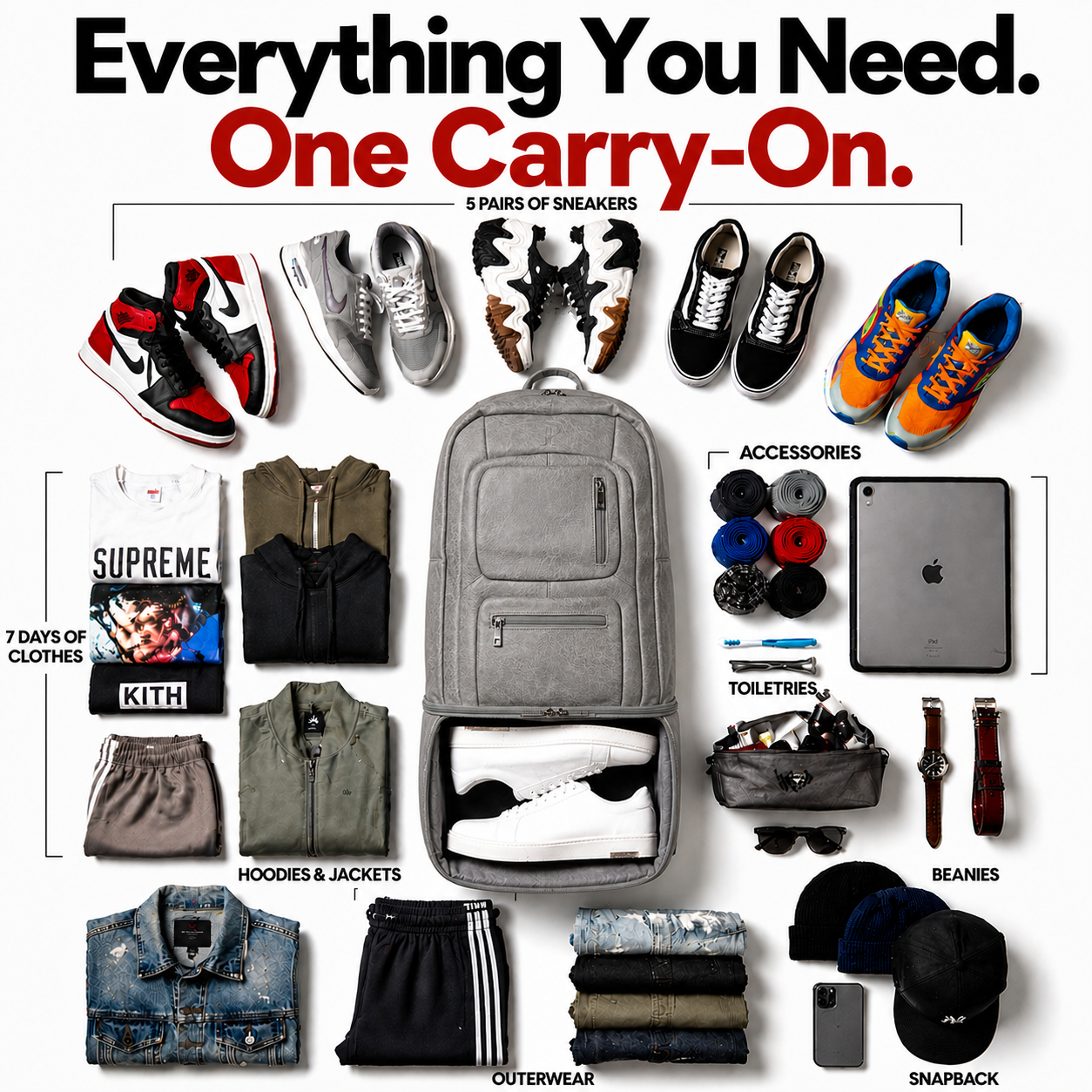 Grey Leather Carry-On Patented Backpack (Only 300 Made) - Sole Premise