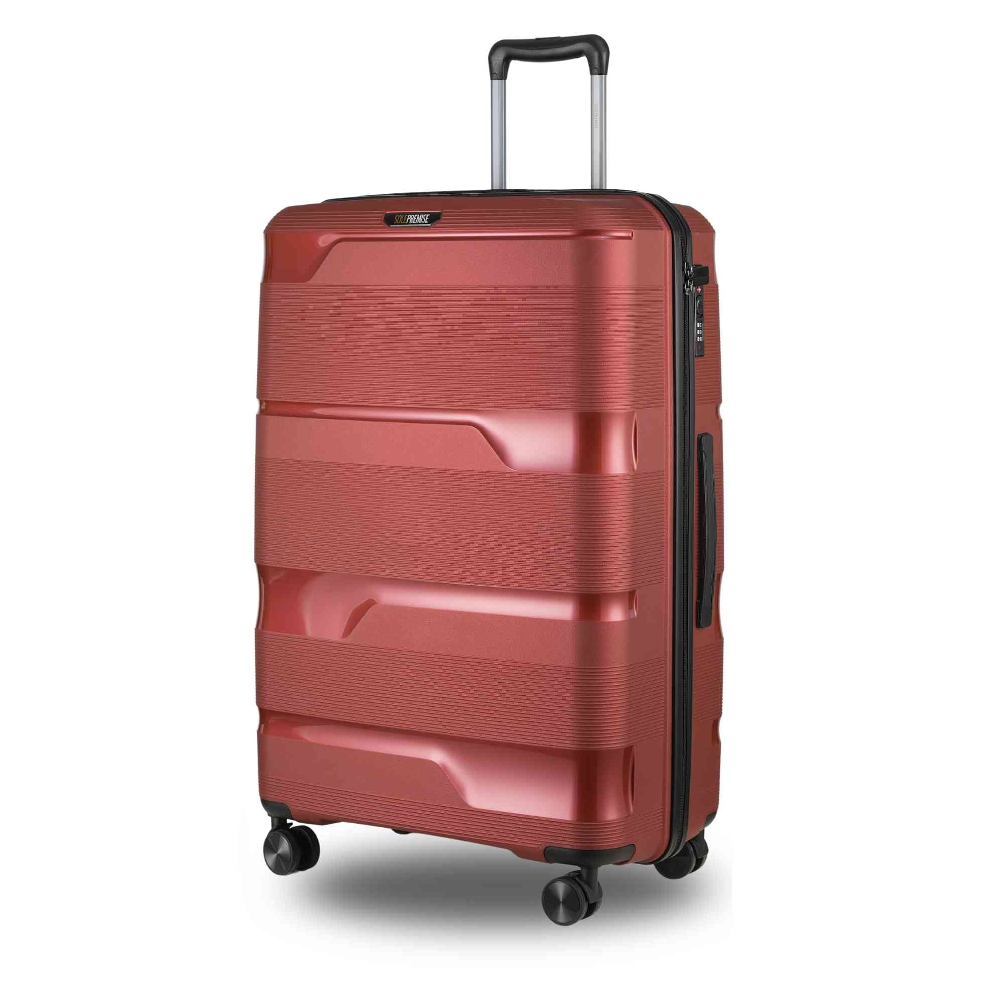 28-inch Red Hardcase Roller Luggage with 360° Wheels & TSA Lock
