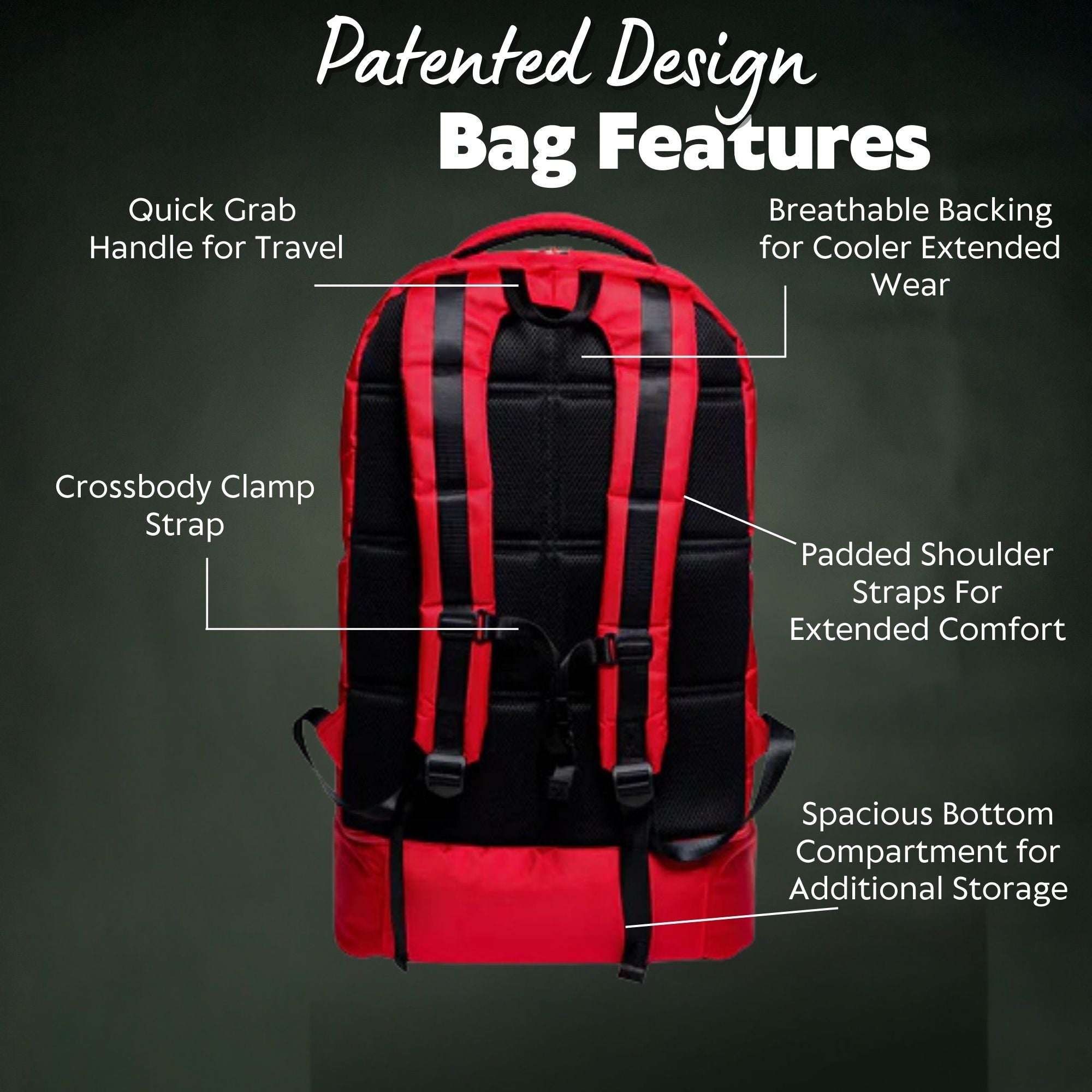 Red Polyester Patented Carry-On (XL Design) *Holds Size 17