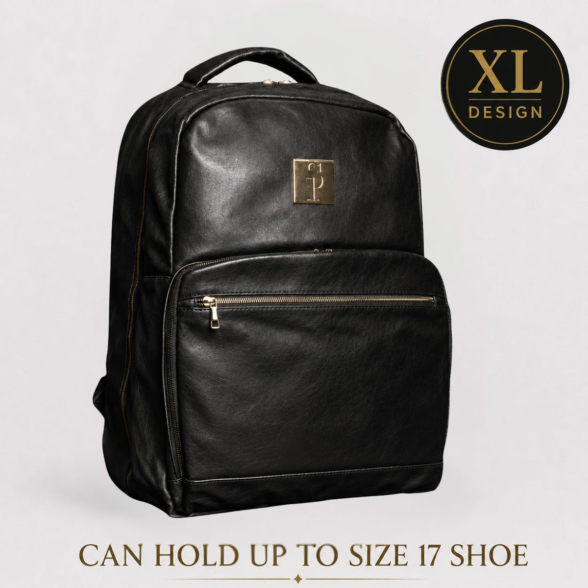 Black Leather Daily Commuter Bag XL - Sole Premise