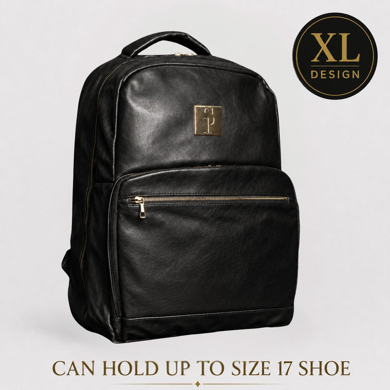 Black Leather Daily Commuter Bag XL