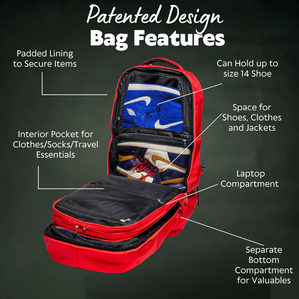 Red Polyester Carry-On Patented Backpack (Only 300 Made) - Sole Premise