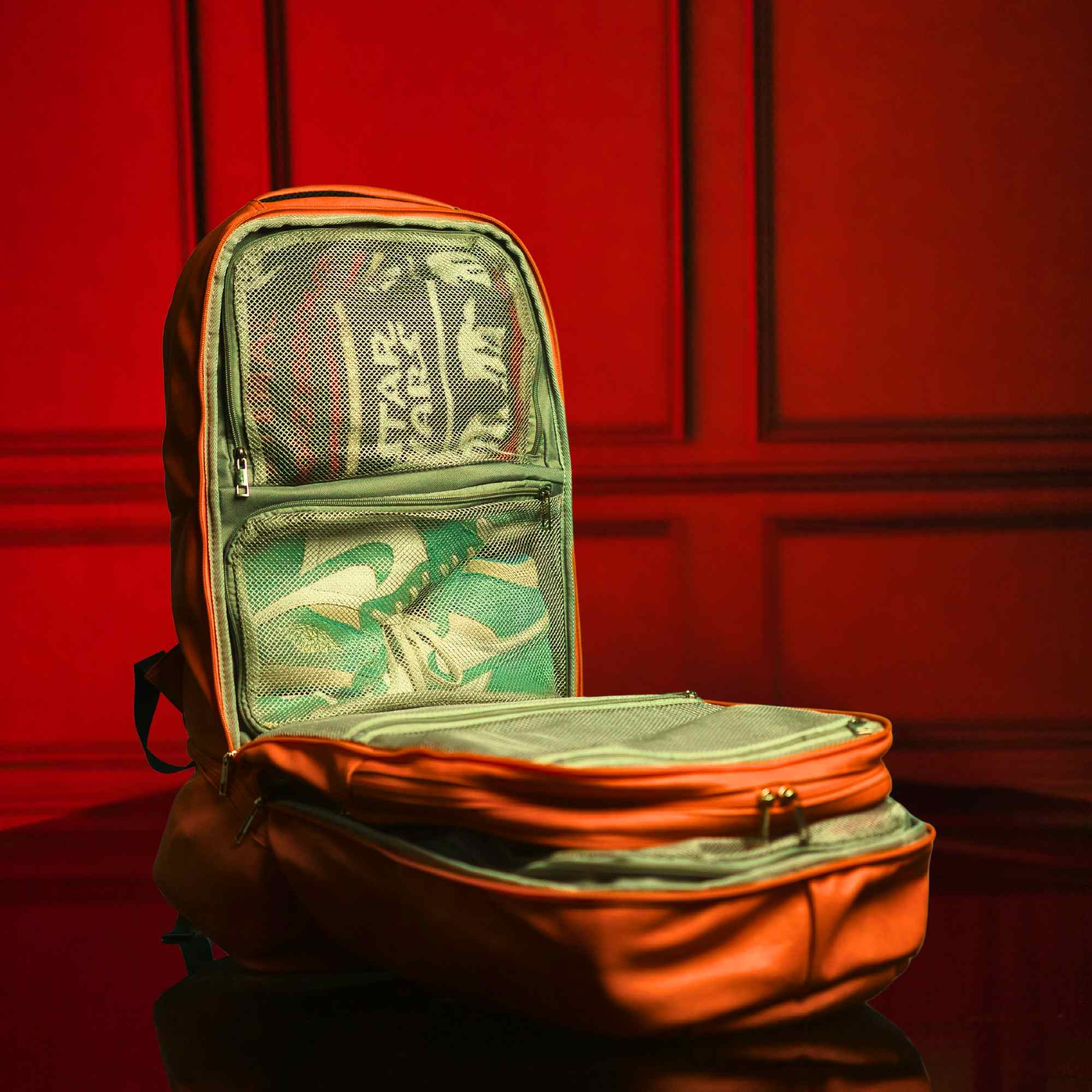 Orange Leather Patented Carry-On Backpack (Only 300 Made) - Sole Premise