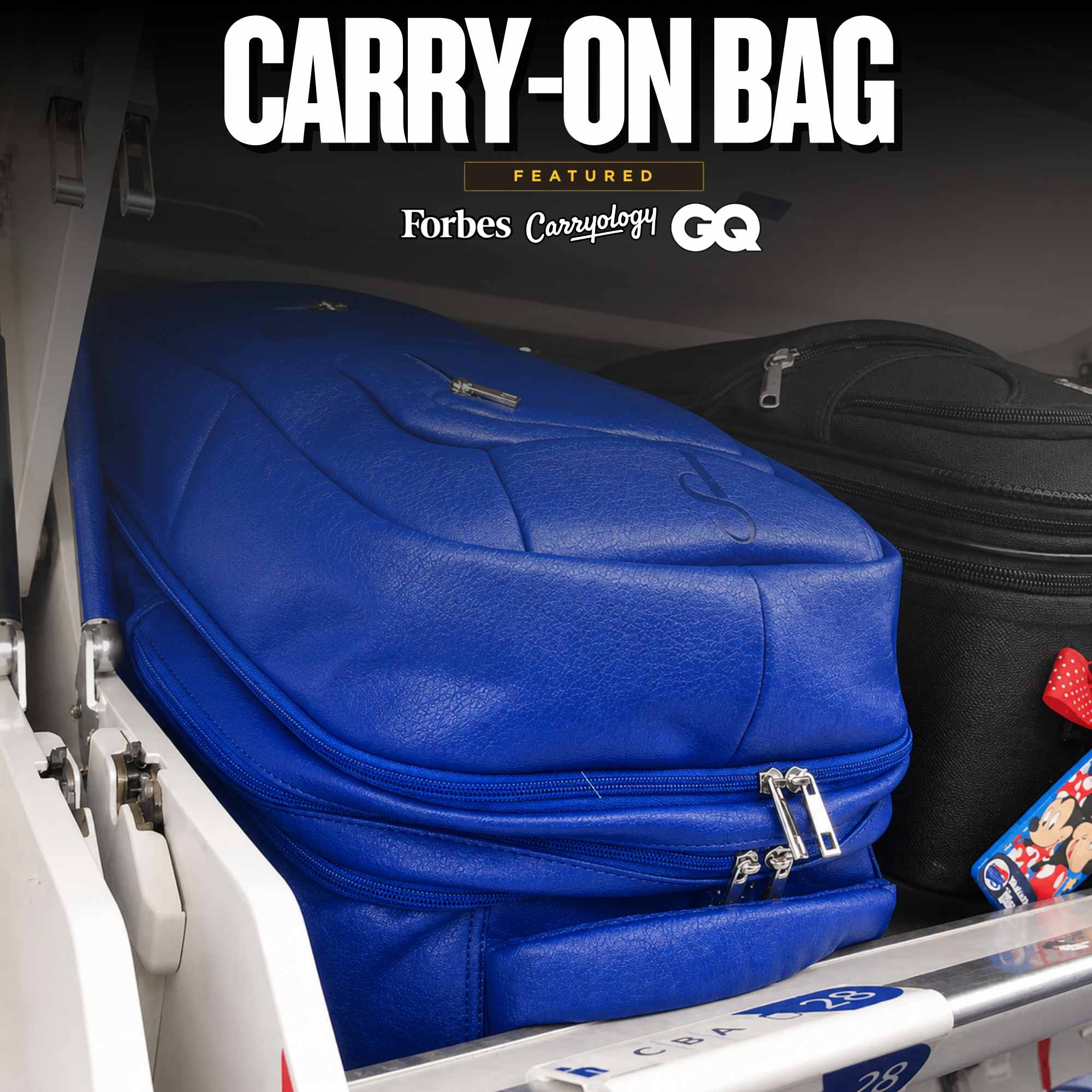 Royal Blue Leather Carryon Bag (XL Design) *Holds Size 17 - Sole Premise