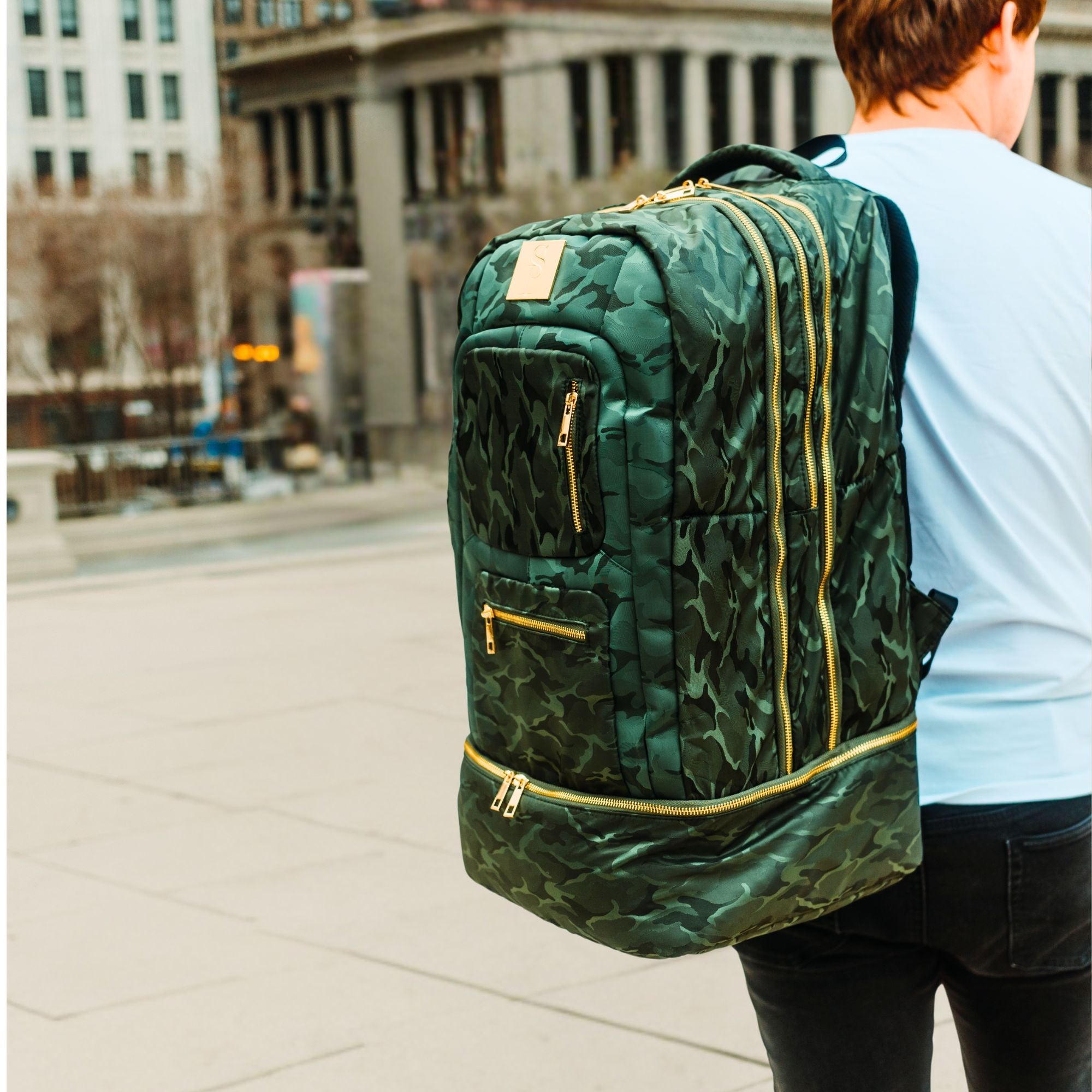 Green Camo Carry-On Bag (Patented Signature Design)