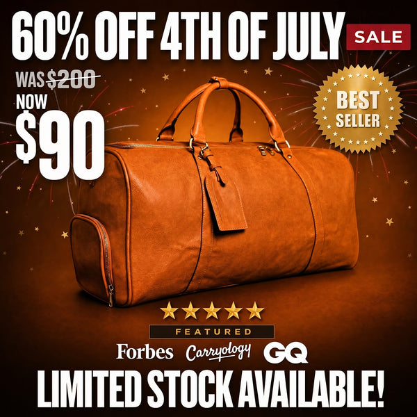 Brown Leather Duffle (FLASH SALE)