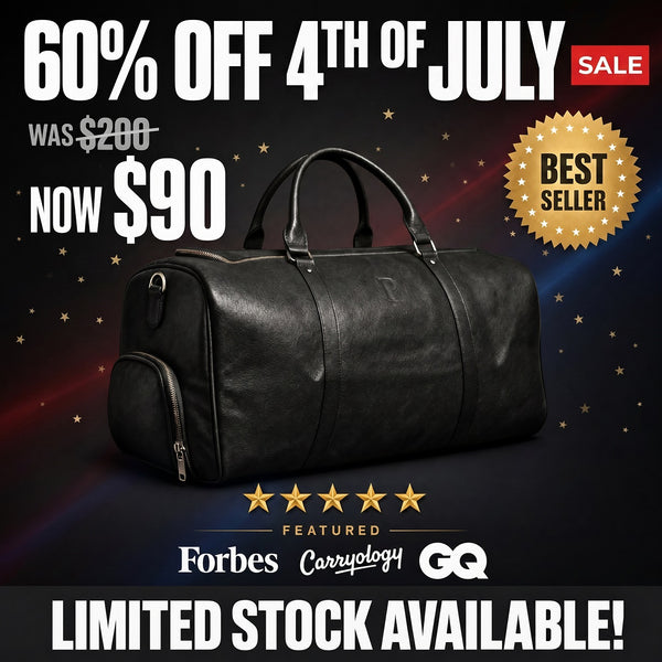 Black Leather Duffle (FLASH SALE)