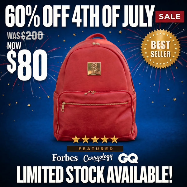 Red Leather Daily Backpack (FLASH SALE)