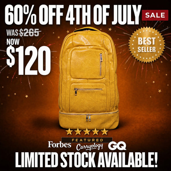 Yellow Leather Carryon (FLASH SALE)