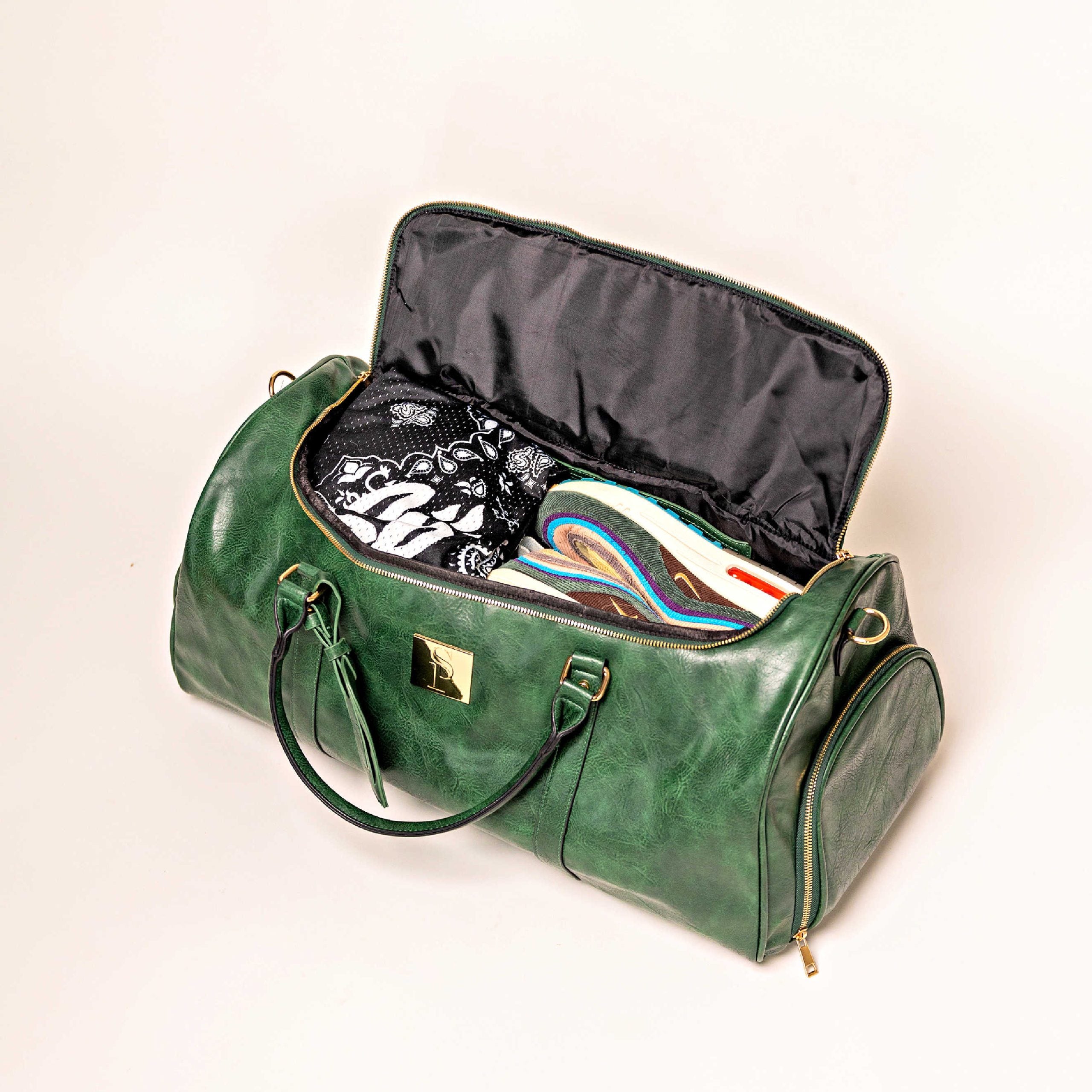 Green discount weekender bag