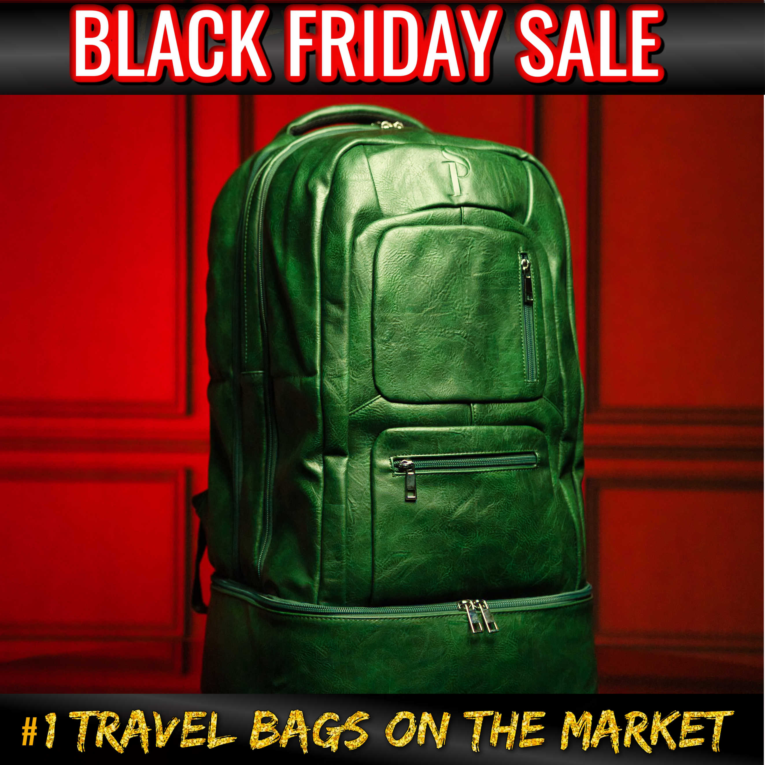 Emerald Green Leather Luxury Carry-On (BLACK FRIDAY SALE)