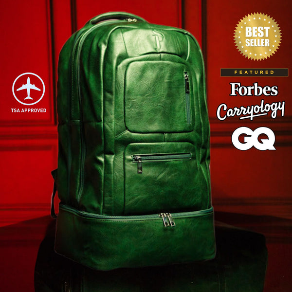 Emerald Green Leather Carry-On Patented Backpack (Only 300 Made)