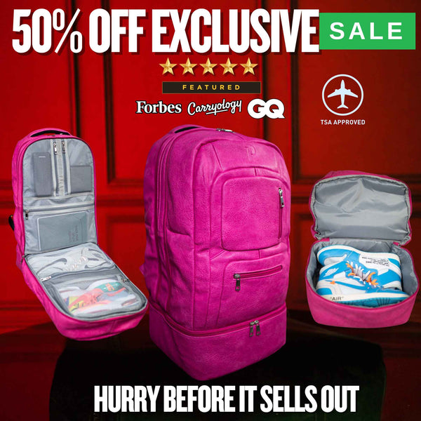 Pink Leather Carry-On Backpack (FLASH SALE) - Sole Premise