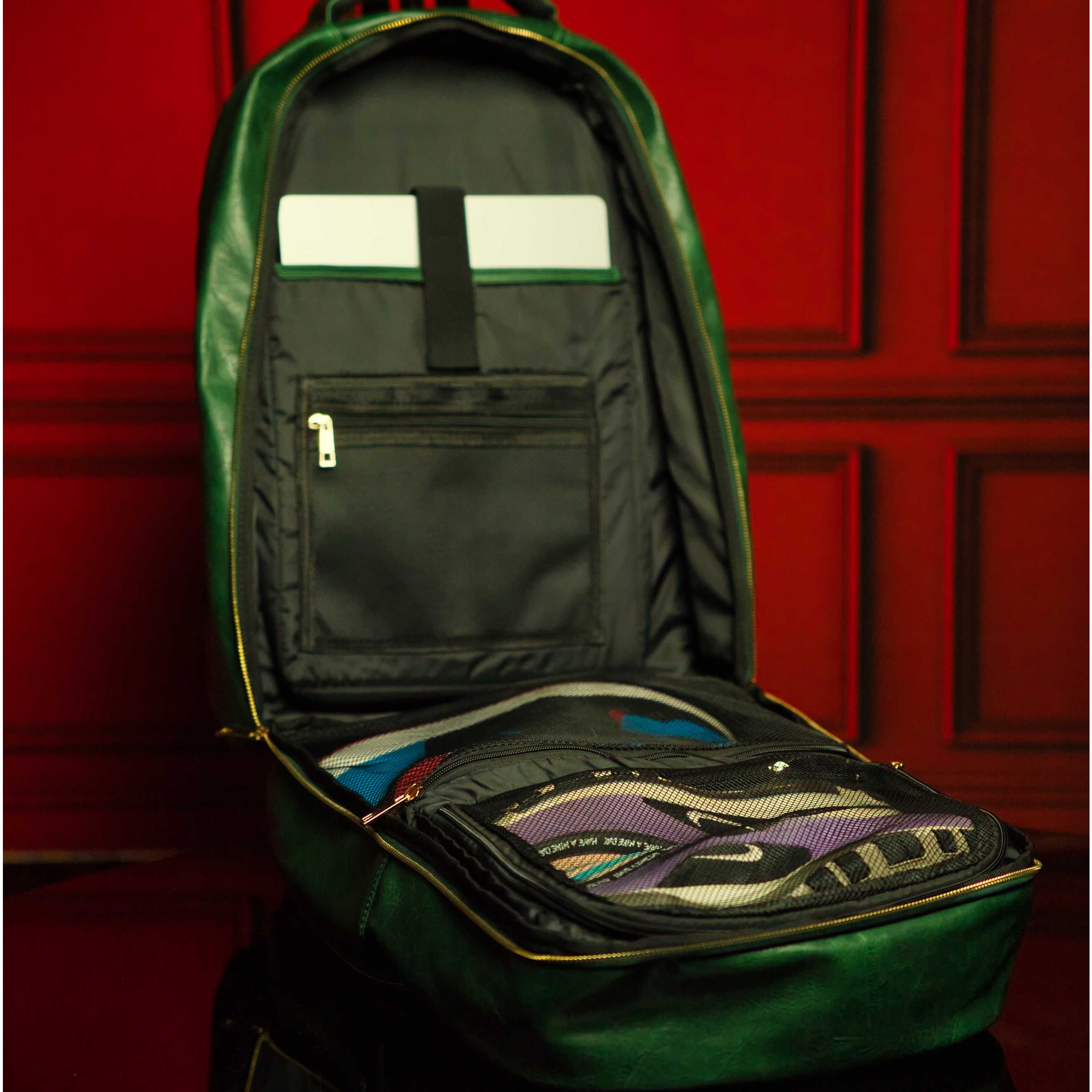 Emerald Green Tumbled Leather Commuter Bag - Sole Premise