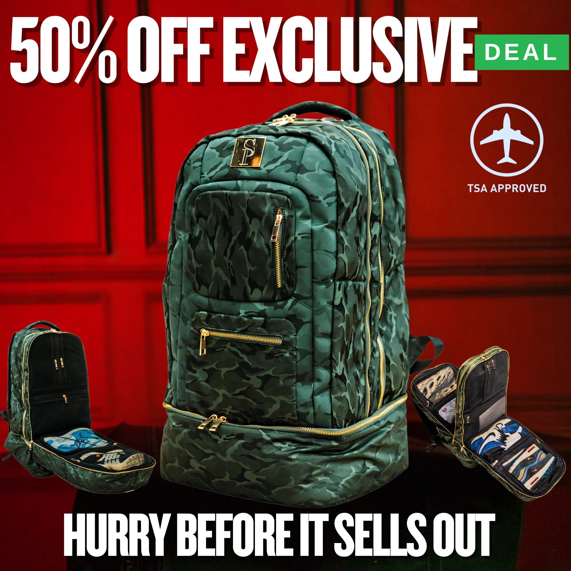 Green Camo Carryon Design (SPRING SALE)