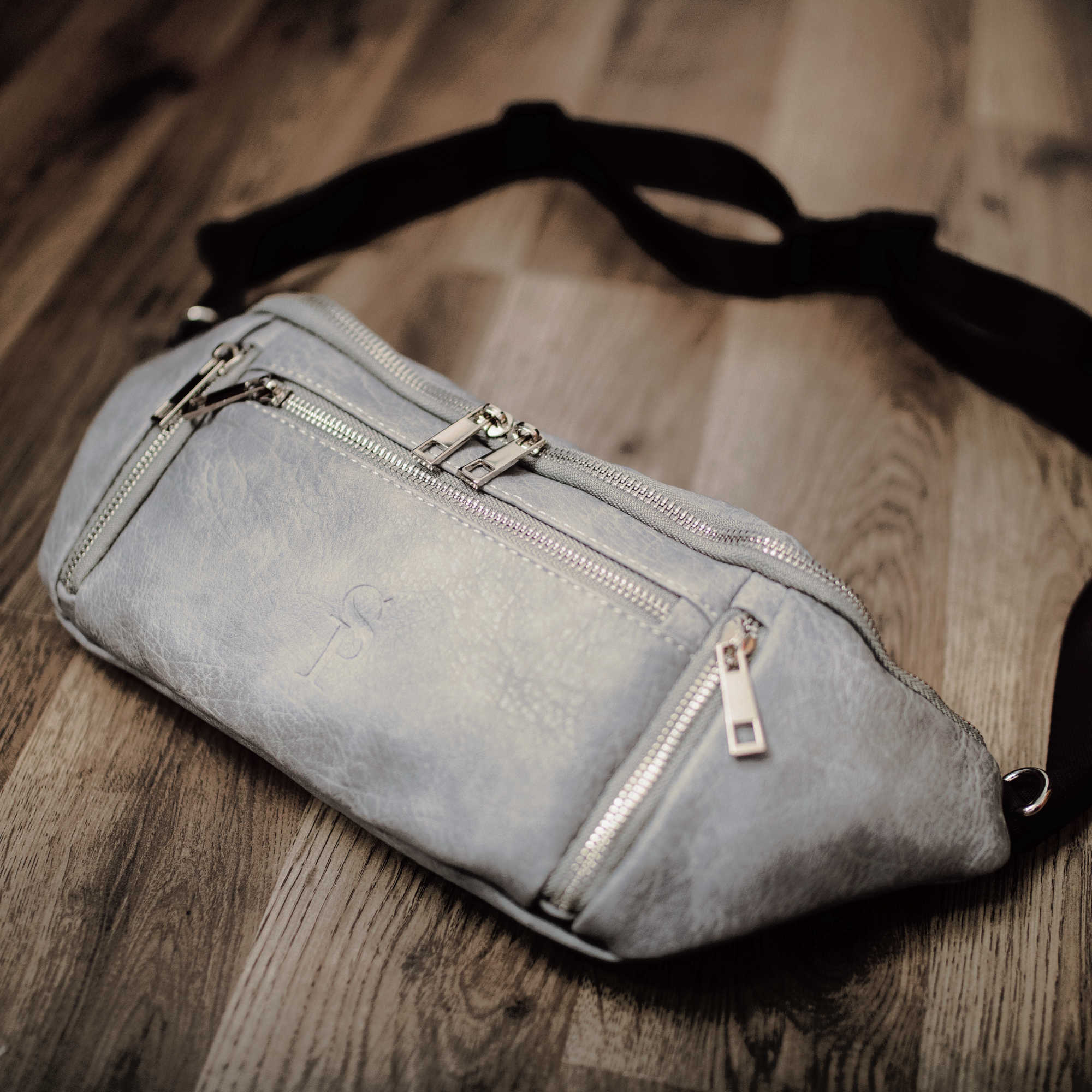 Grey Luciano Leather Cross Body/Waist Bag - Sole Premise