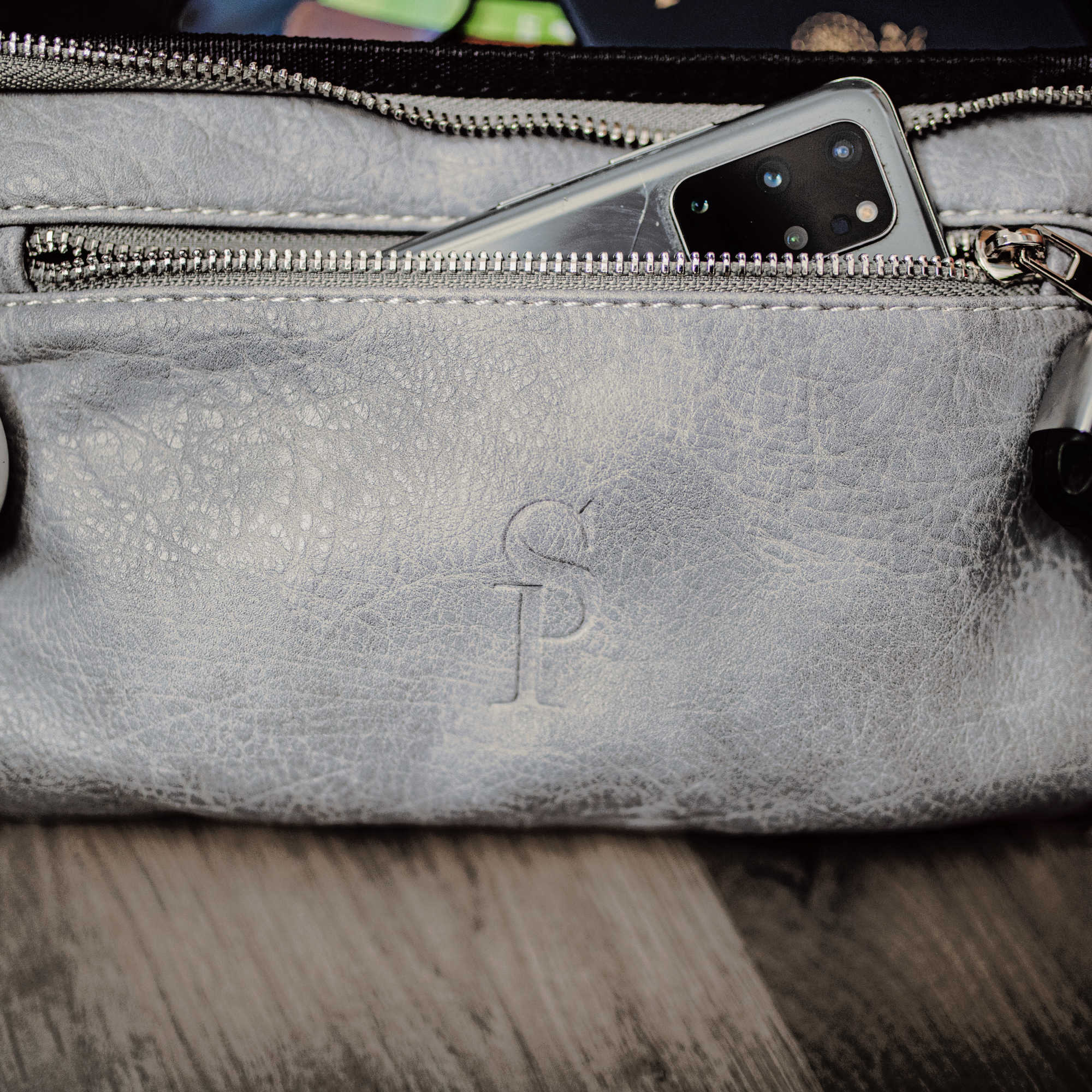 Grey Luciano Leather Cross Body/Waist Bag - Sole Premise