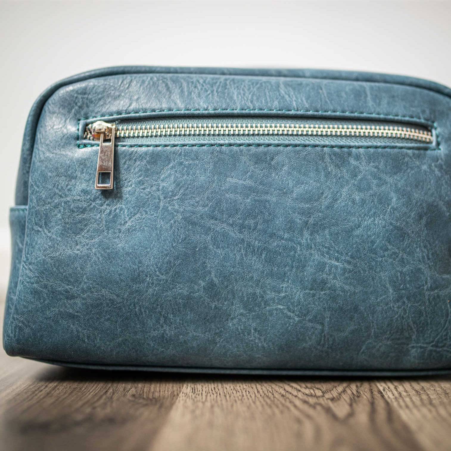 Blue Leather Toiletry Bag - Sole Premise