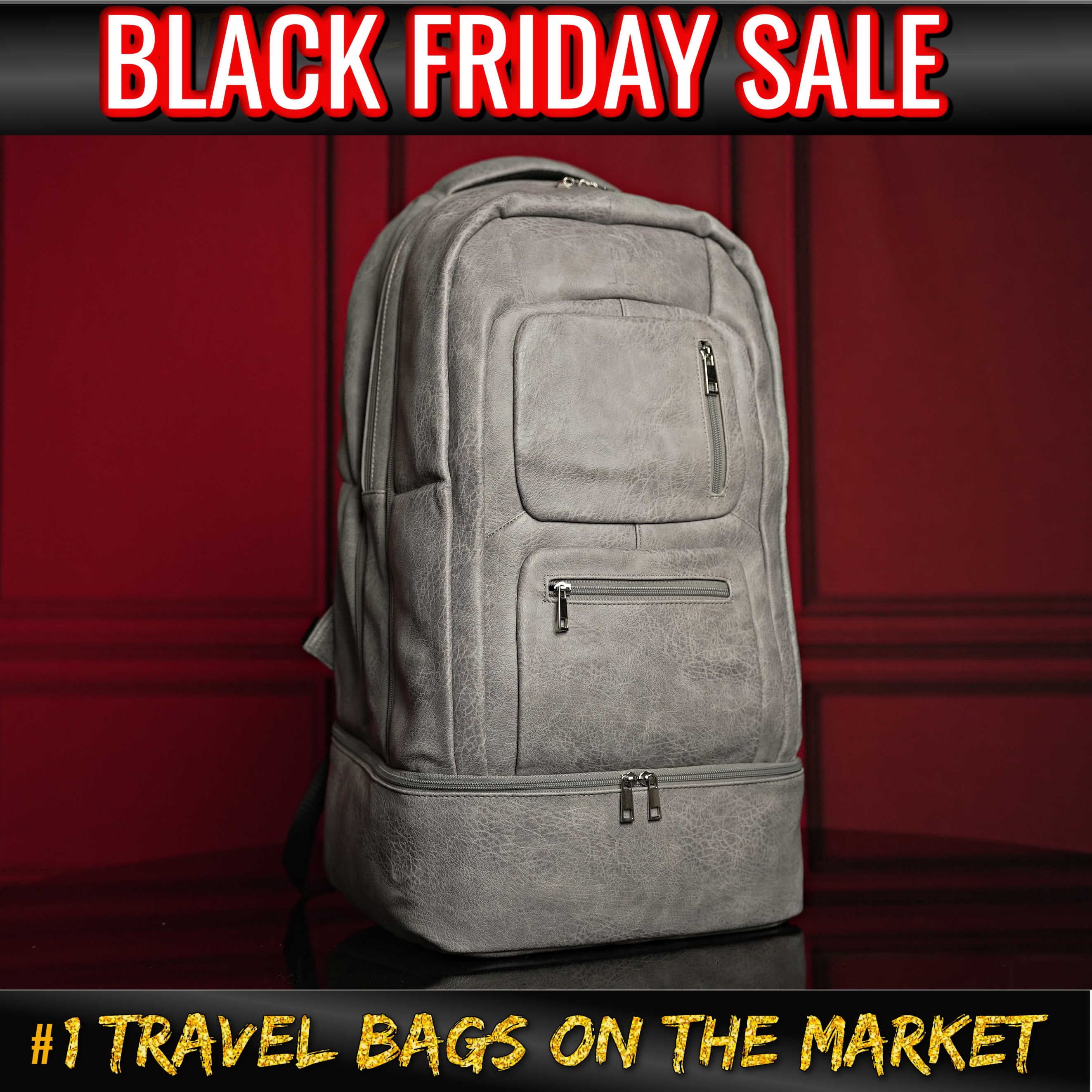 Grey Leather Carryon Design (BLACK FRIDAY SALE)